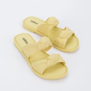 Melissa Velvet Slippers Slide Shoes Women's Yellow